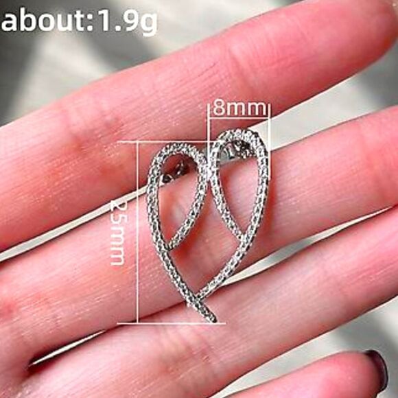 New Women's Clear White Diamond Dangle Stud Back Earrings o… - Picture 6 of 7